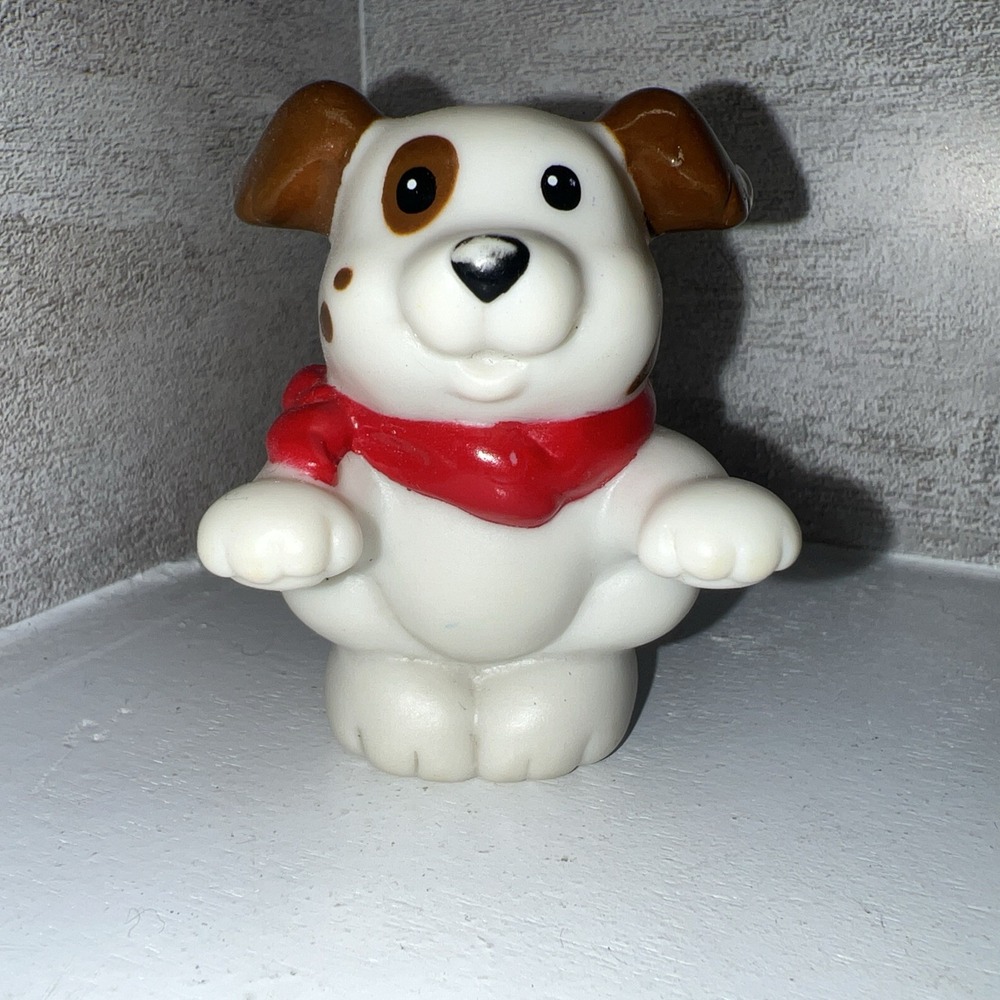 Fisher Price Little People: Brown & White Puppy Dog With Red Bandana 2009